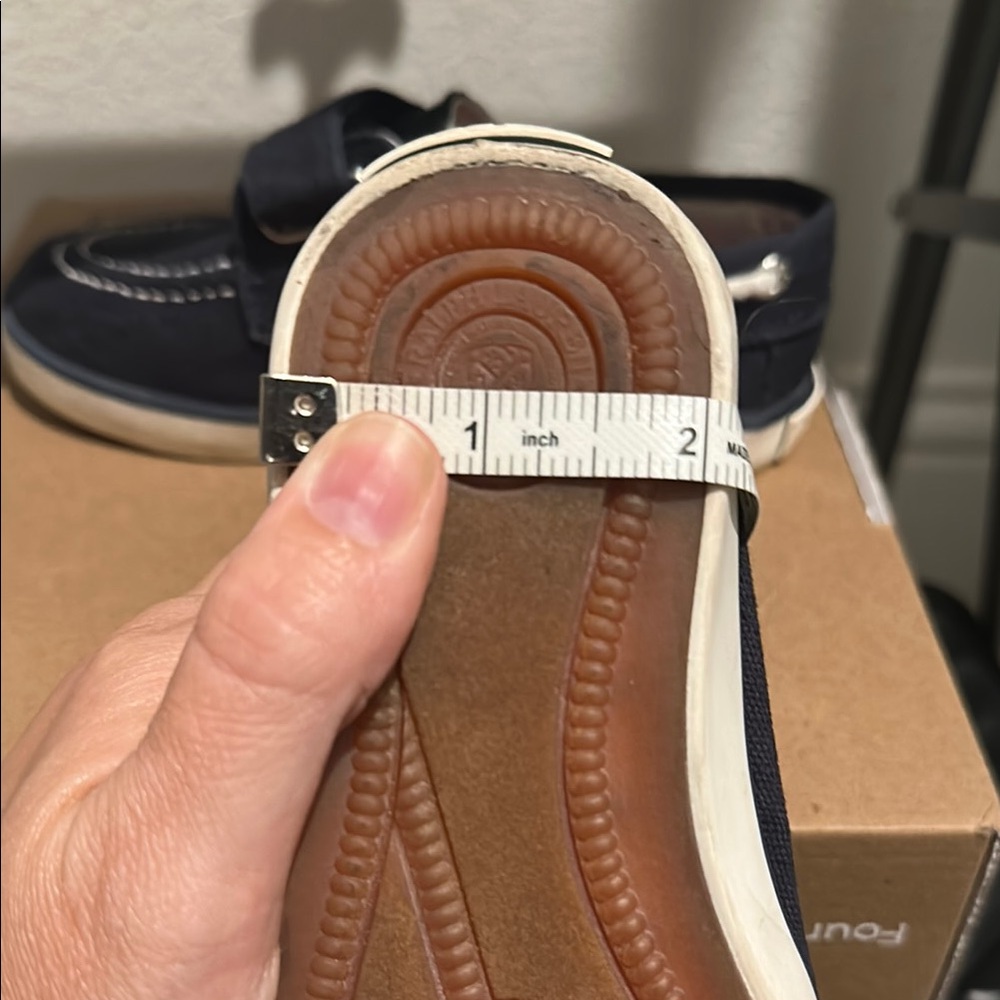 Polo Ralph Lauren Navy Canvas Boat Shoes with Velcro strap, size 10 kids - Picture 12 of 13